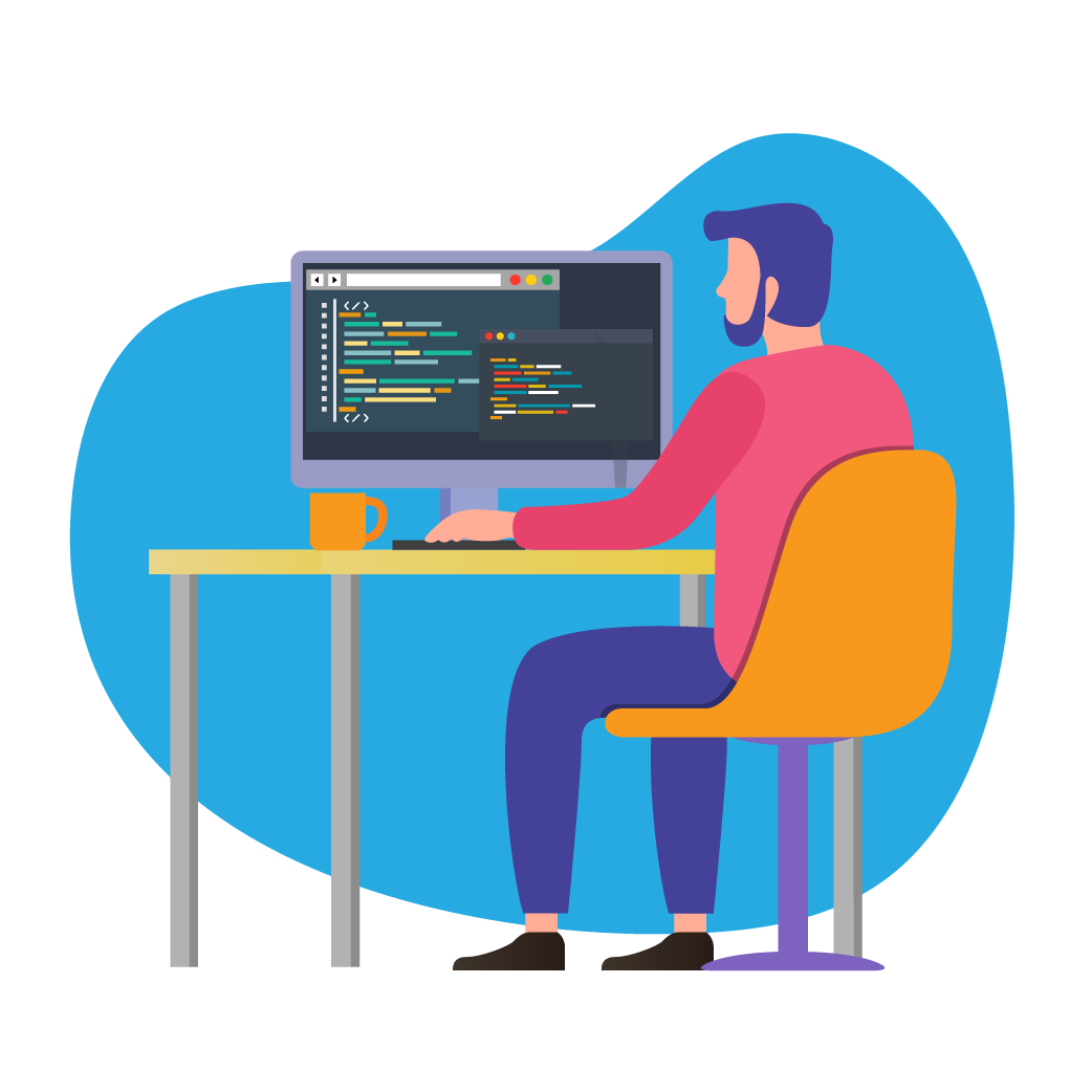A person programming